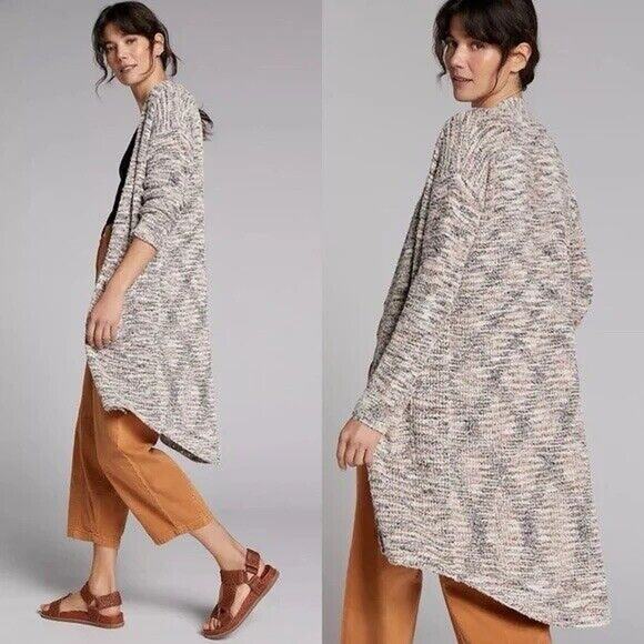 New Anthropologie‎ Pilcro Padma Space-Dyed Longline Cardigan Sweater Size XS Tan - Picture 1 of 8